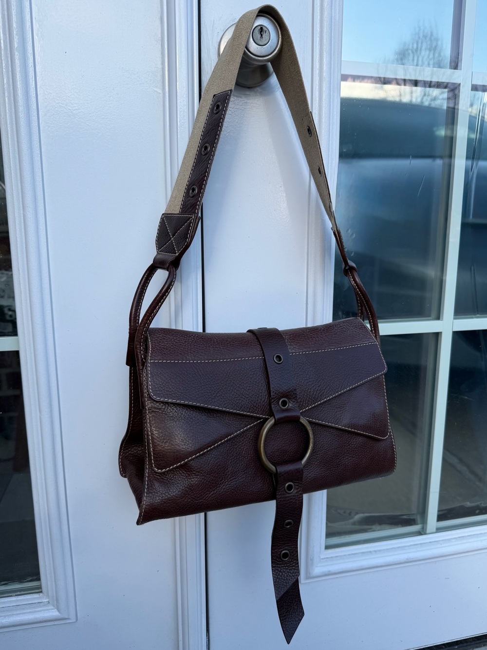 Vintage Y2K Dolce & Gabbana Brown Leather Shoulder Bag